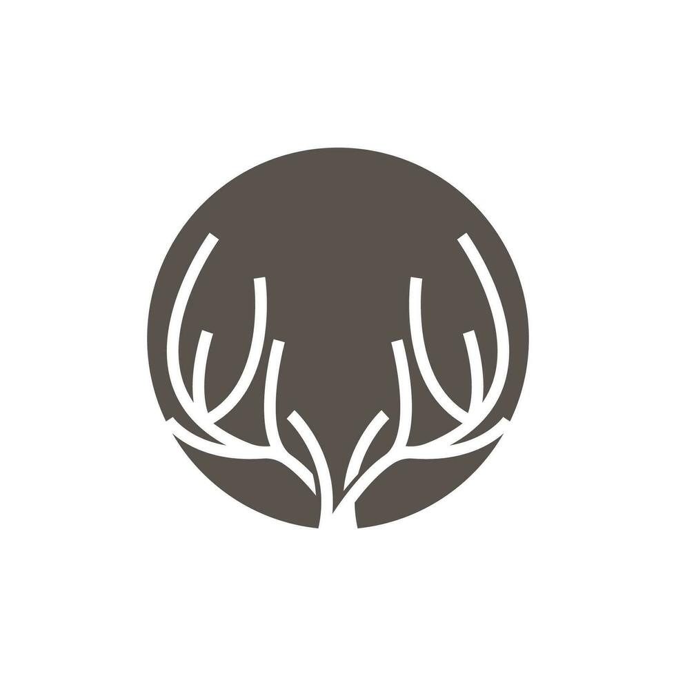 Deer Horn Logo, Animal Vector, Minimalist Simple Design, Illustration Symbol Icon vector