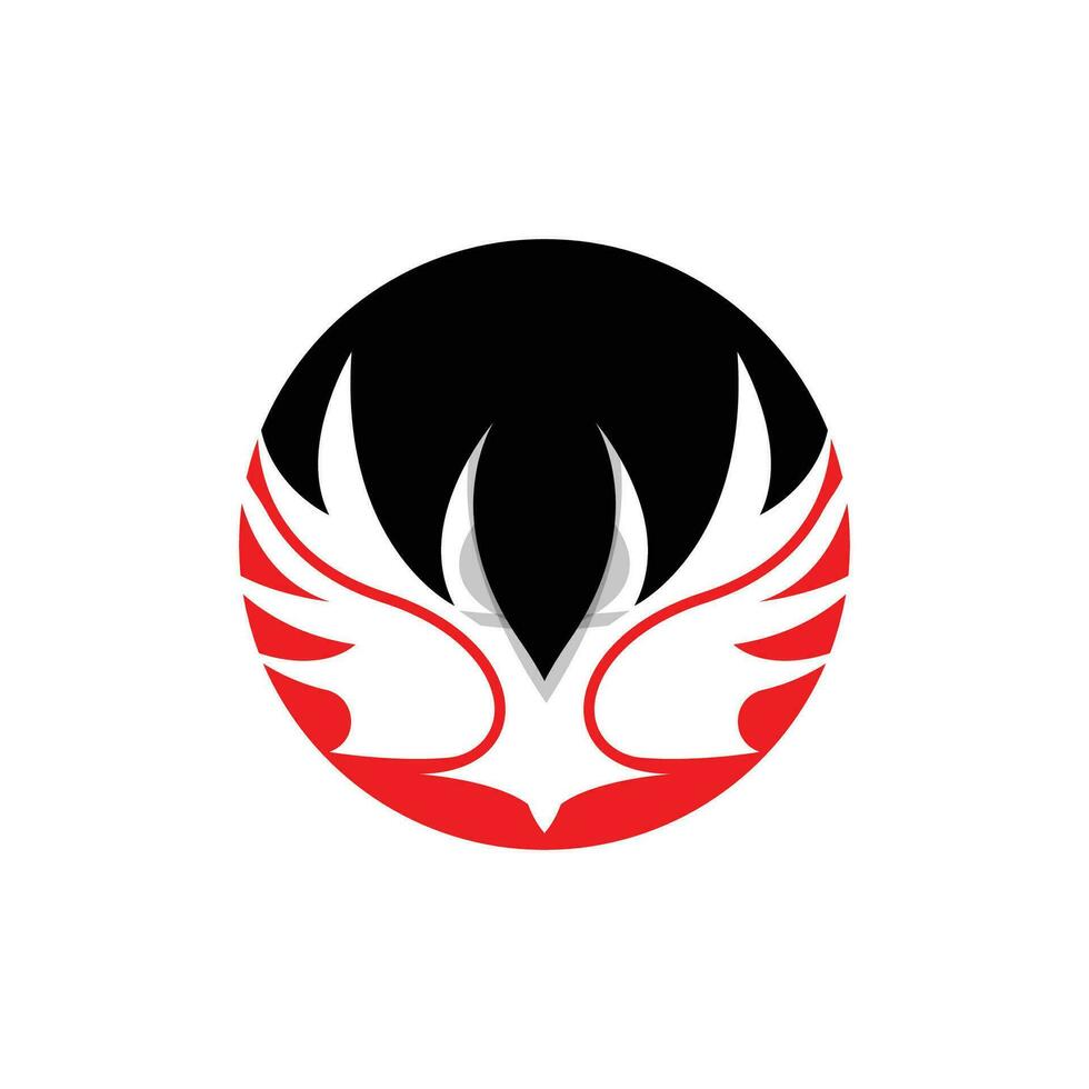 Wing Logo Design, Vector Eagle Falcon Wings, Beauty Flying Bird, Illustration Symbol