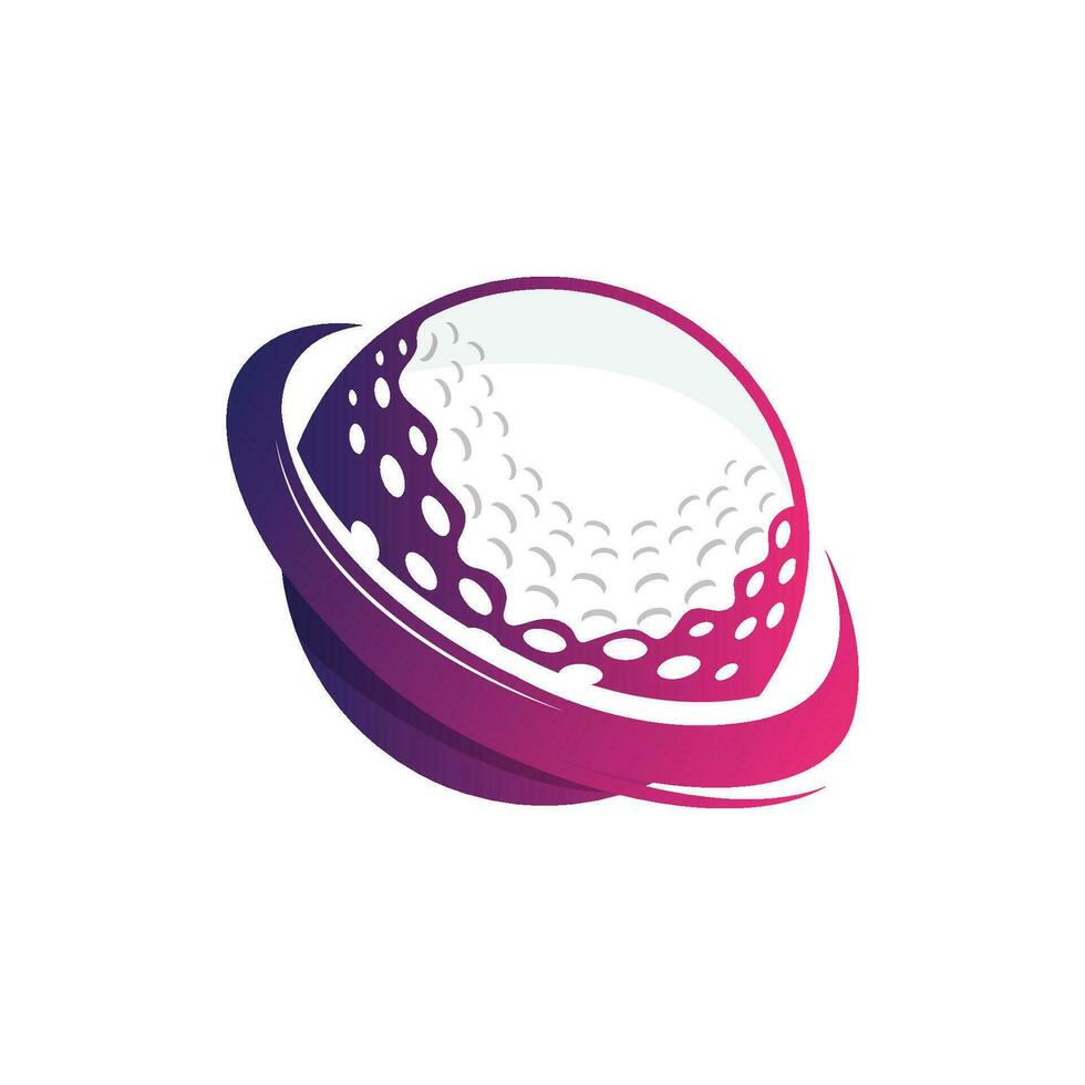 Golf Logo Design, Design Vector Golf Ball And Golf Club Tournament, Illustration Template