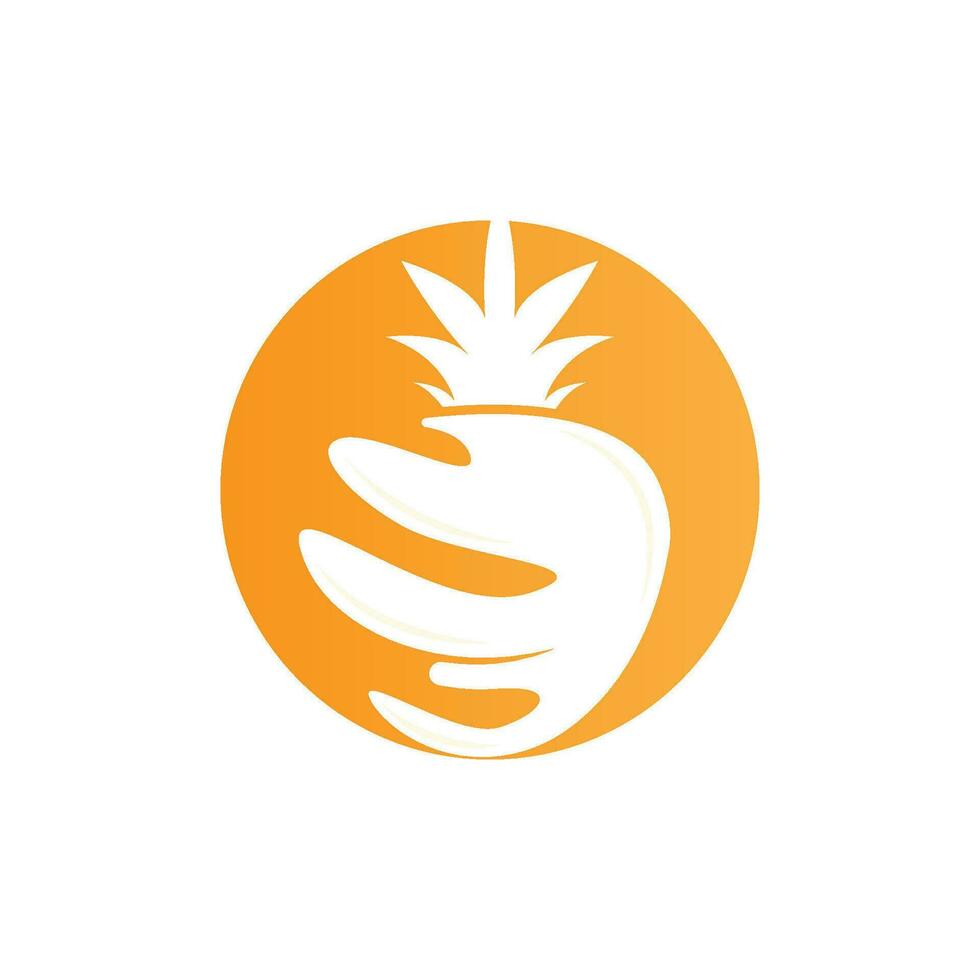 diseño de logotipo de piña, vector de fruta fresca, ilustración de plantación, etiqueta de marca de producto de fruta