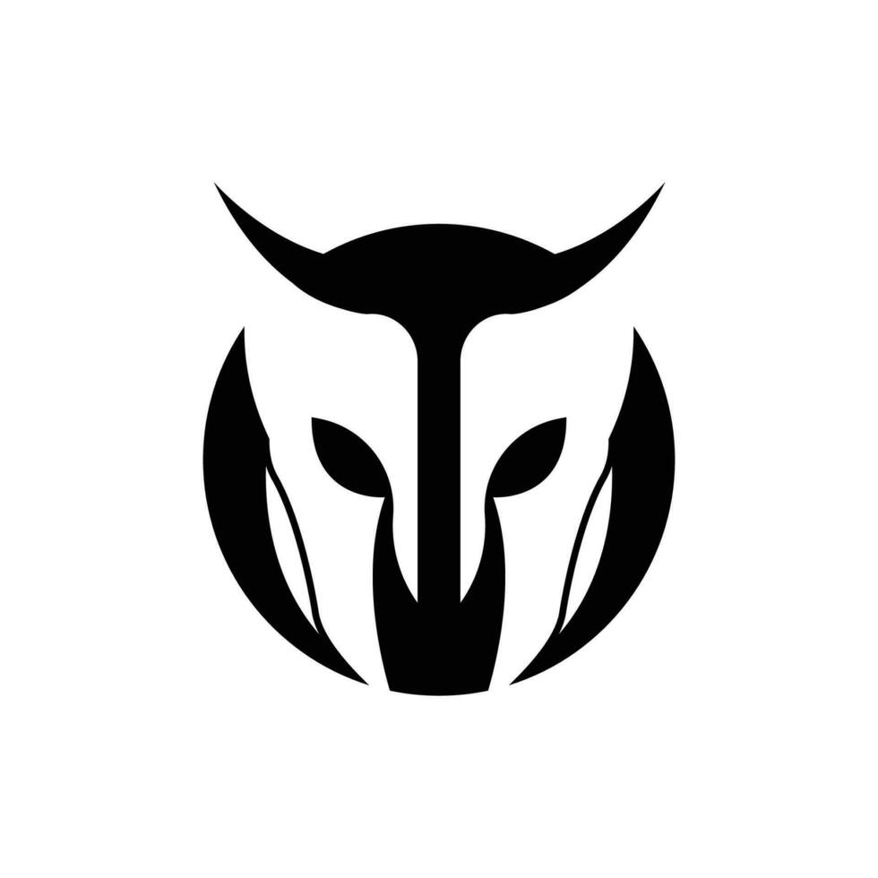 Spartan Logo Design, Vector VIking Guardian Fighter, Simple Greek Warrior Helmet