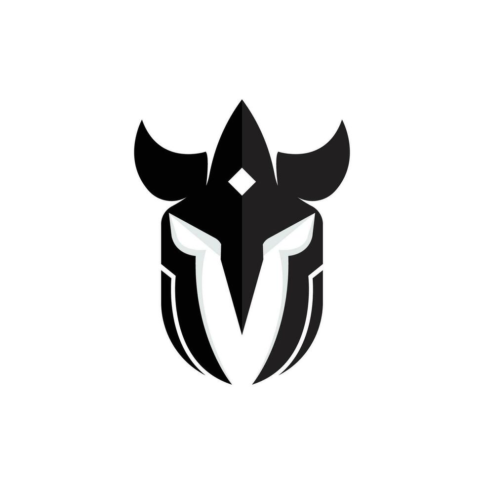 Spartan Logo Design, Vector VIking Guardian Fighter, Simple Greek Warrior Helmet