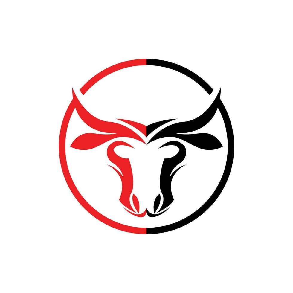 Buffalo Logo, Livestock Farm Animal Vector, Buffalo Head Design Simple Template Silhouette vector