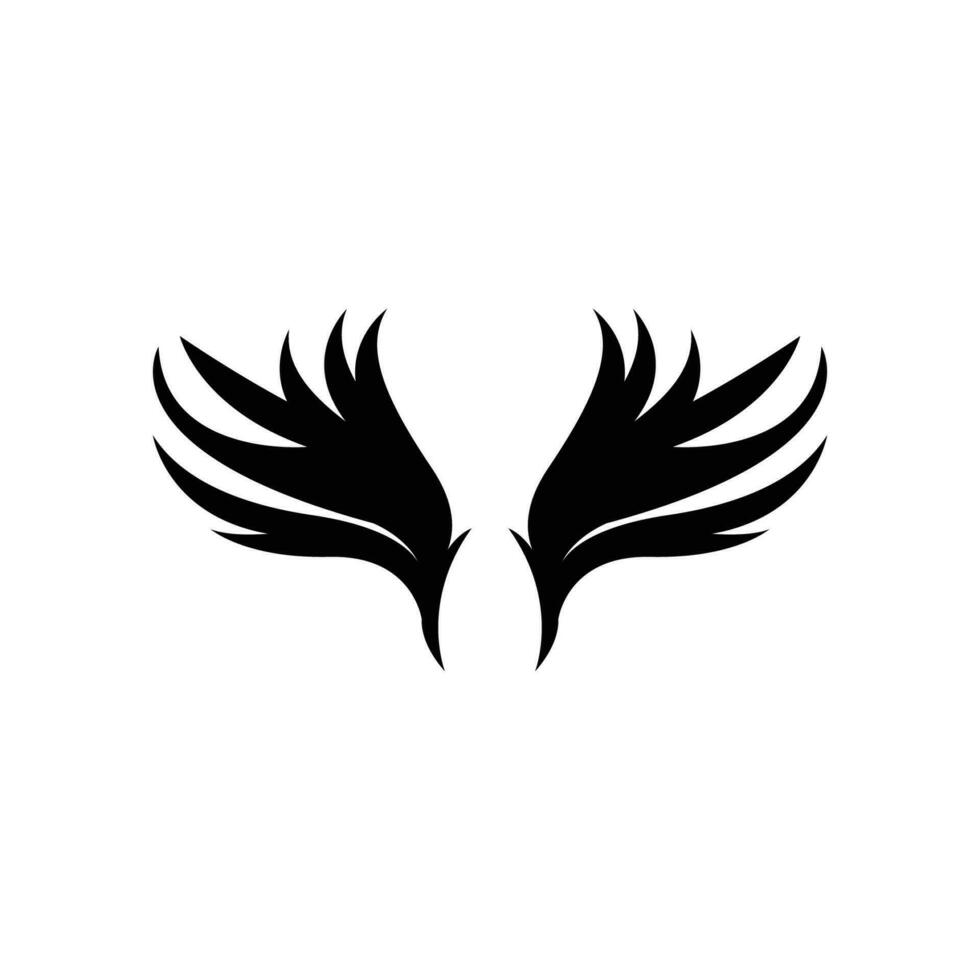 Wing Logo Design, Vector Eagle Falcon Wings, Beauty Flying Bird, Illustration Symbol