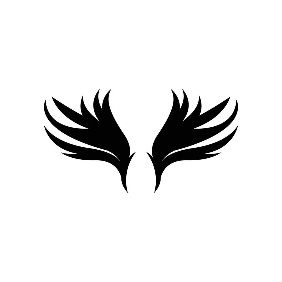 Wing Logo Design, Vector Eagle Falcon Wings, Beauty Flying Bird, Illustration Symbol