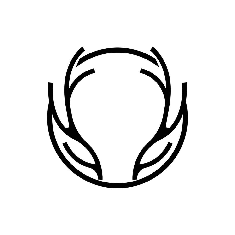 Deer Horn Logo, Animal Vector, Minimalist Simple Design, Illustration Symbol Icon vector