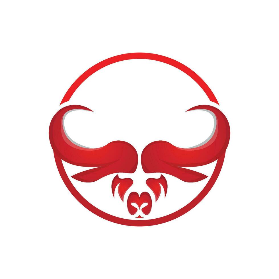 Buffalo Logo, Livestock Farm Animal Vector, Buffalo Head Design Simple Template Silhouette vector
