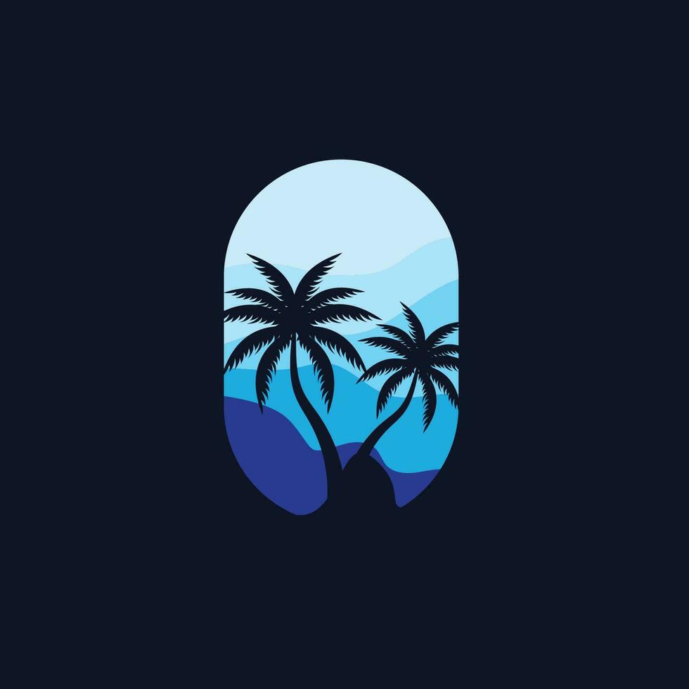 Coconut Tree Logo Design, Beach Plant Vector, Palm Tree Summer, Illustration Template vector