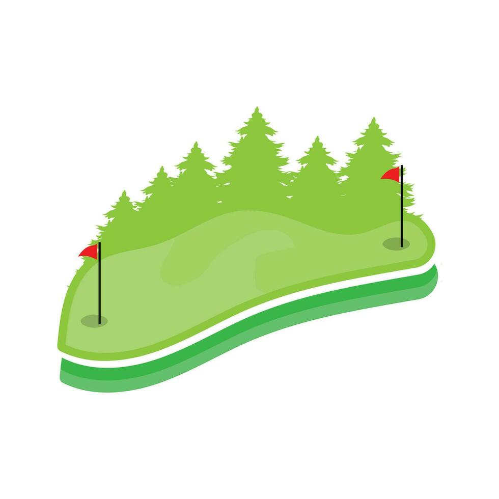 Golf Logo Design, Design Vector Golf Ball And Golf Club Tournament, Illustration Template