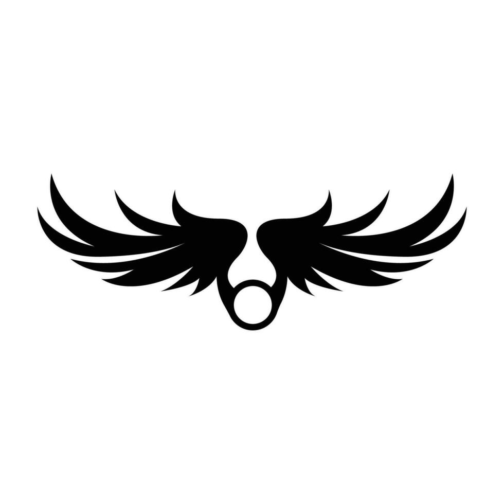 ala logo diseño, vector águila halcón alas, belleza volador pájaro, ilustración símbolo
