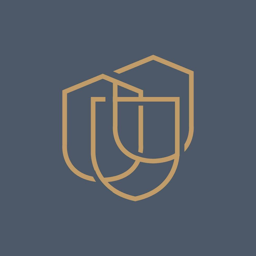 Shield Logo, Antivirus Protection Security Vector, Simple Gaming Logo Shield Design vector