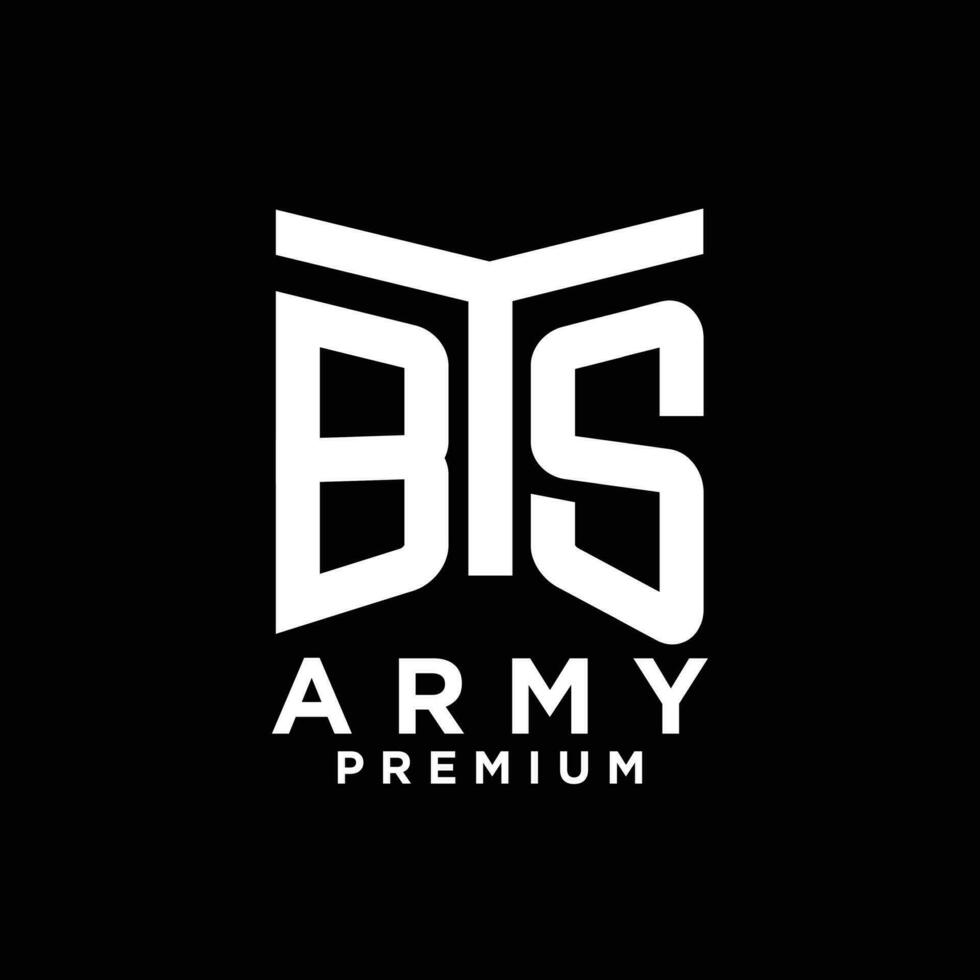 BTS letter logo icon design vector