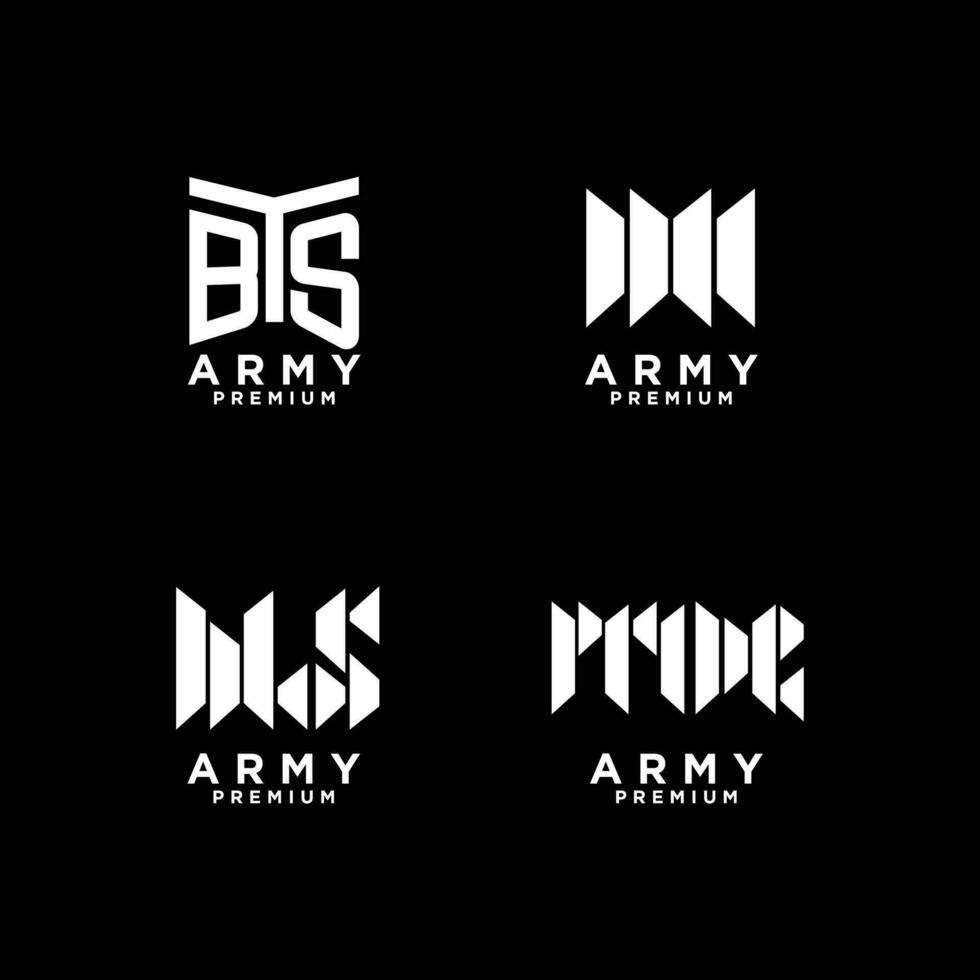 BTS letter logo icon design vector