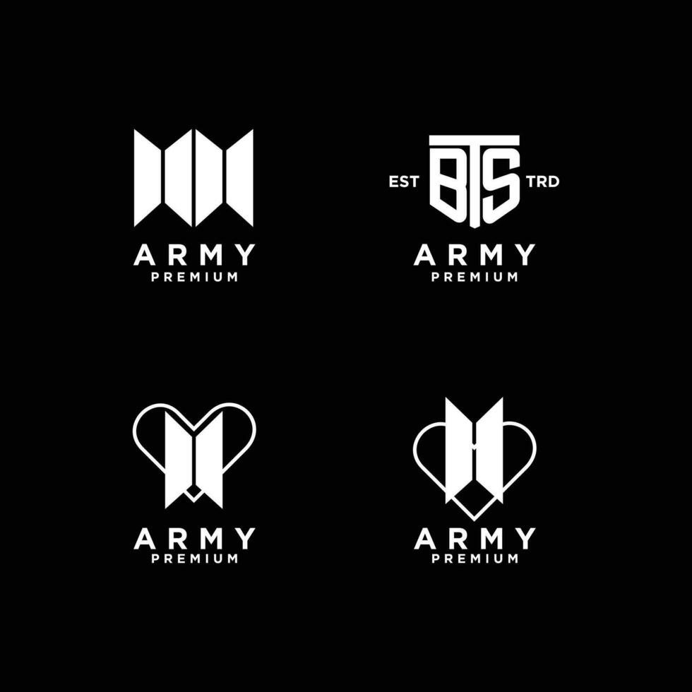 BTS letter logo icon design vector