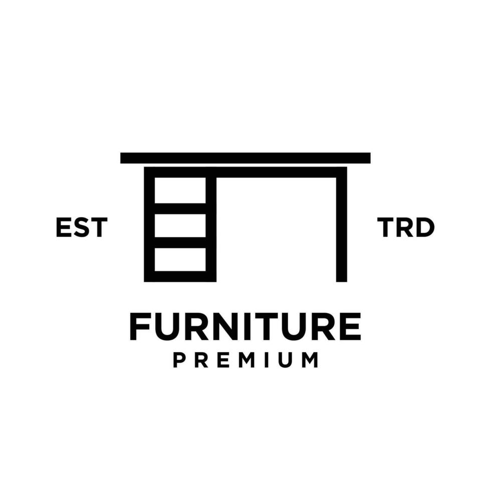 Furniture desk logo icon design illustration vector