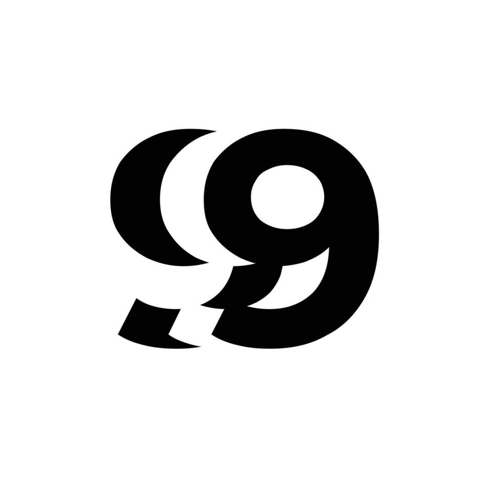 999 monograma letra logo icono diseño vector