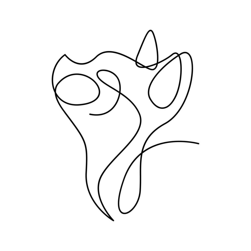 Cat single Line logo icon design illustration vector