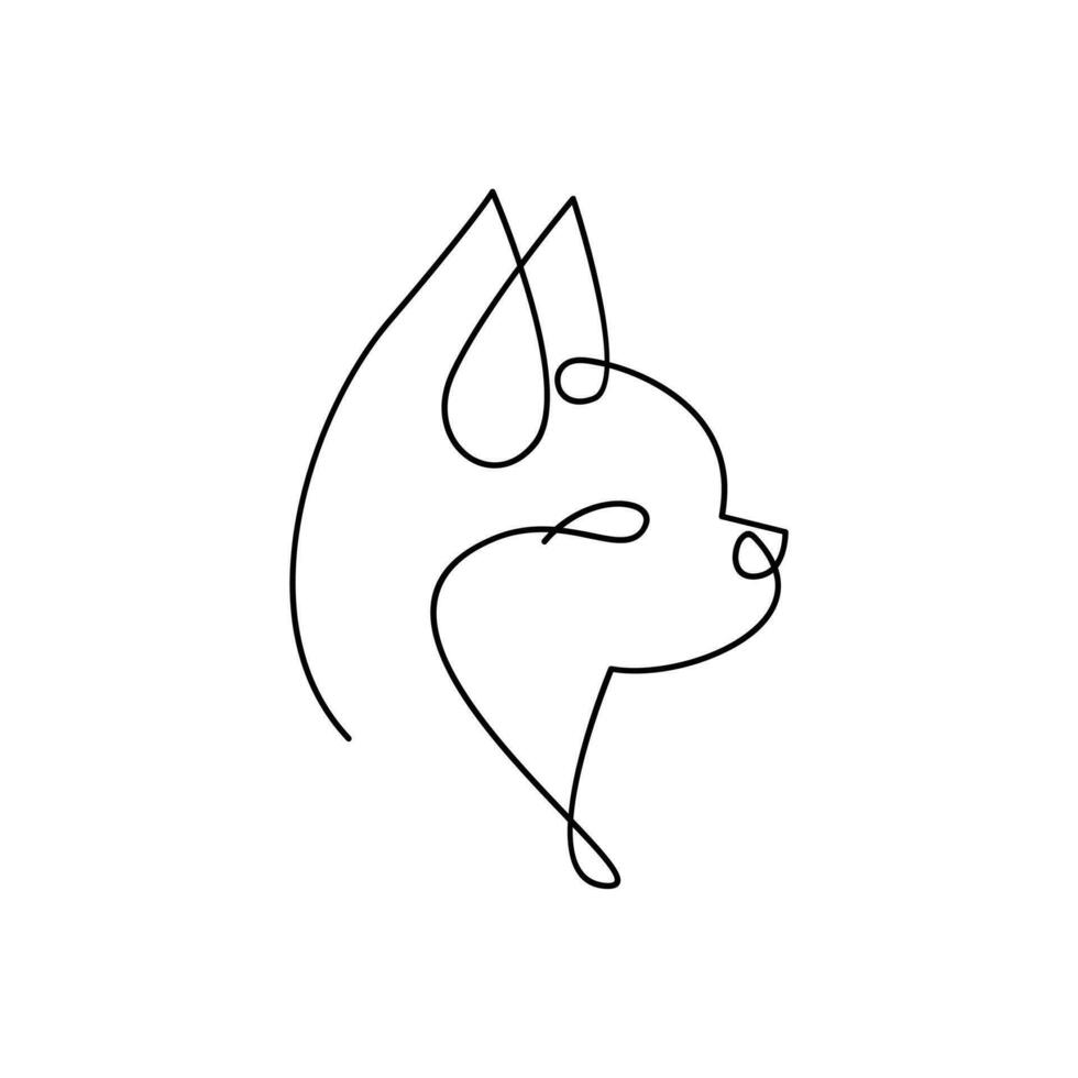 Cat single Line logo icon design illustration vector