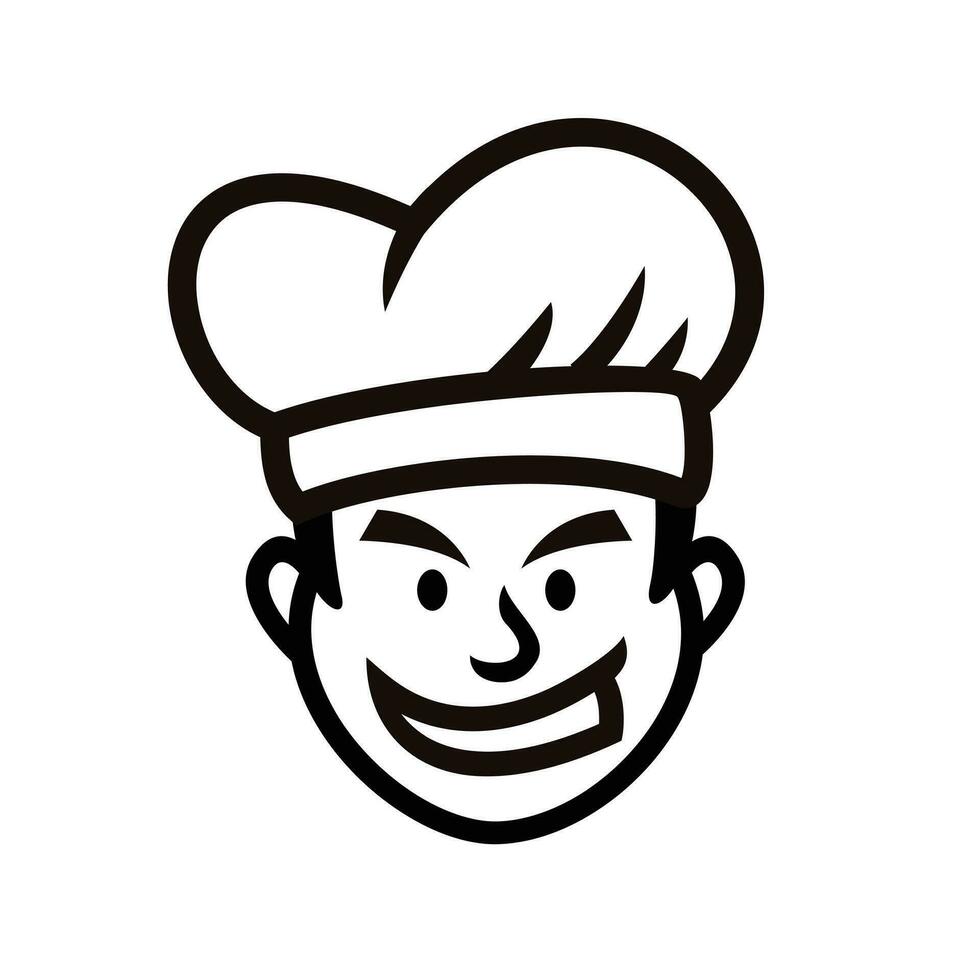 cocinero restaurante mascota logo icono diseño vector