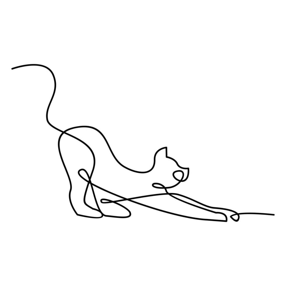 Cat single Line logo icon design illustration vector