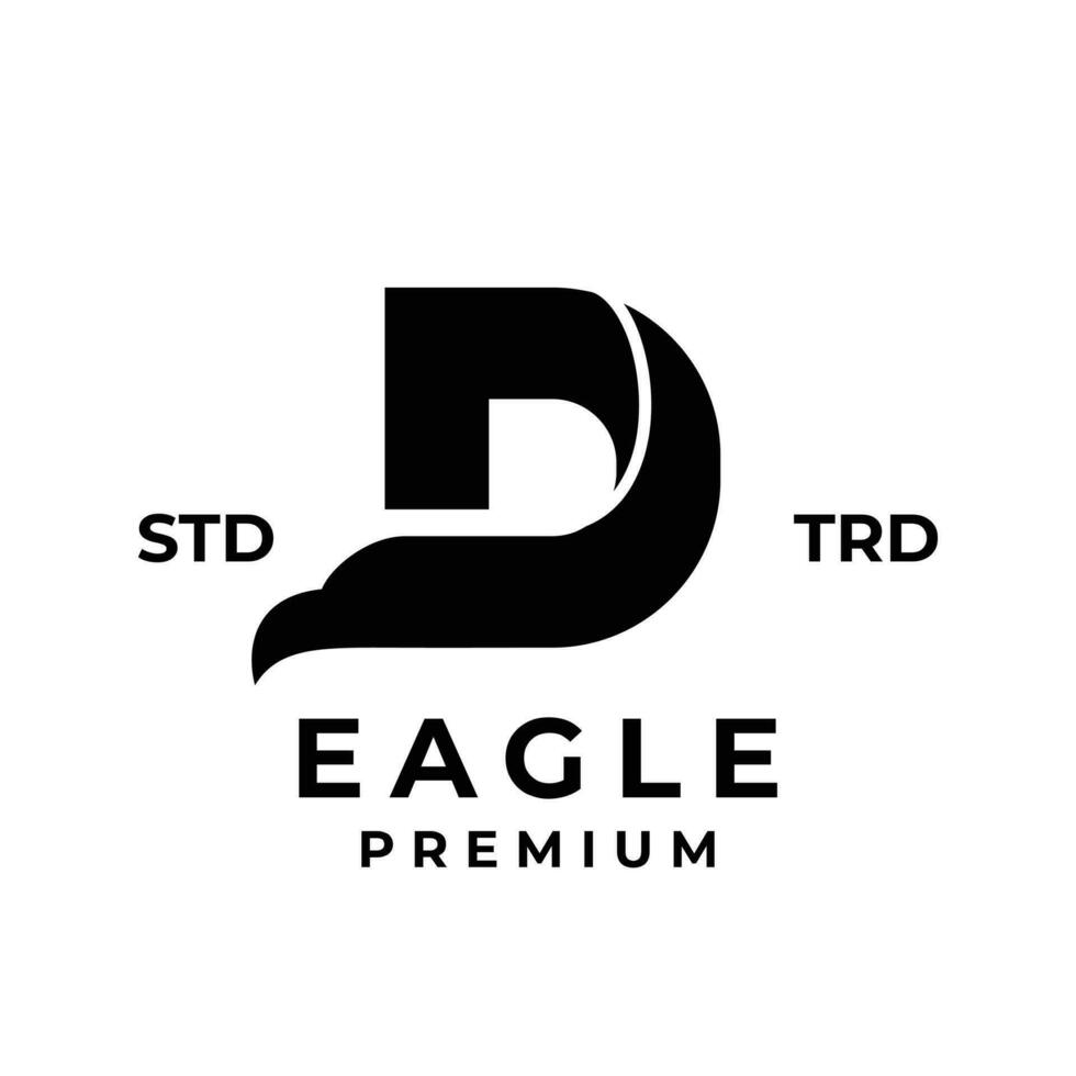 D eagle letter logo icon design illustration vector