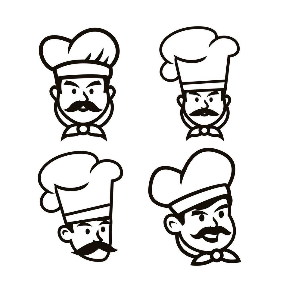 Chef restaurant mascot logo icon design vector