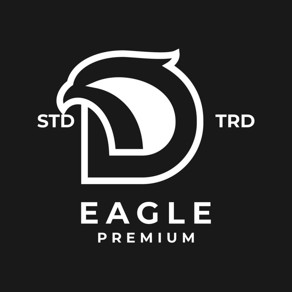 D eagle letter logo icon design illustration vector