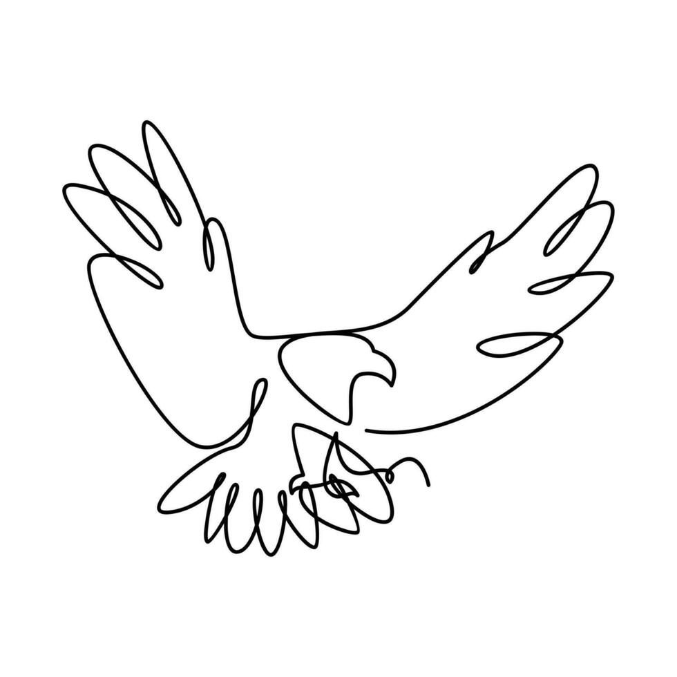 halcón soltero línea logo icono diseño ilustración vector
