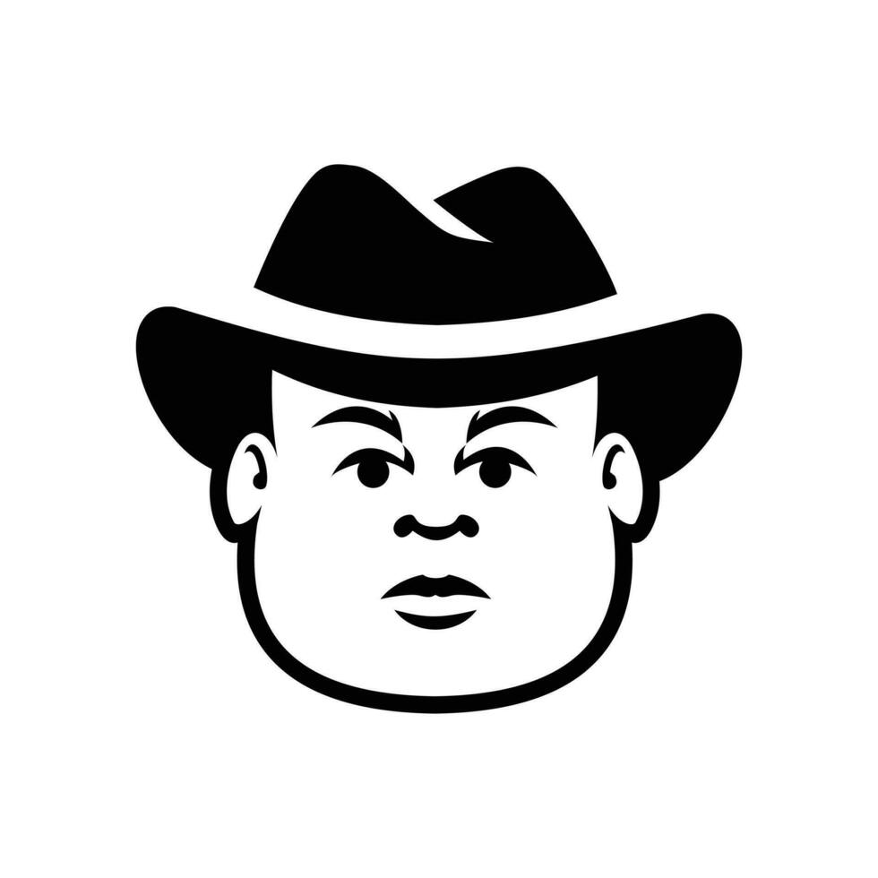 Fat Bald Beard Man mascot logo illustration vector