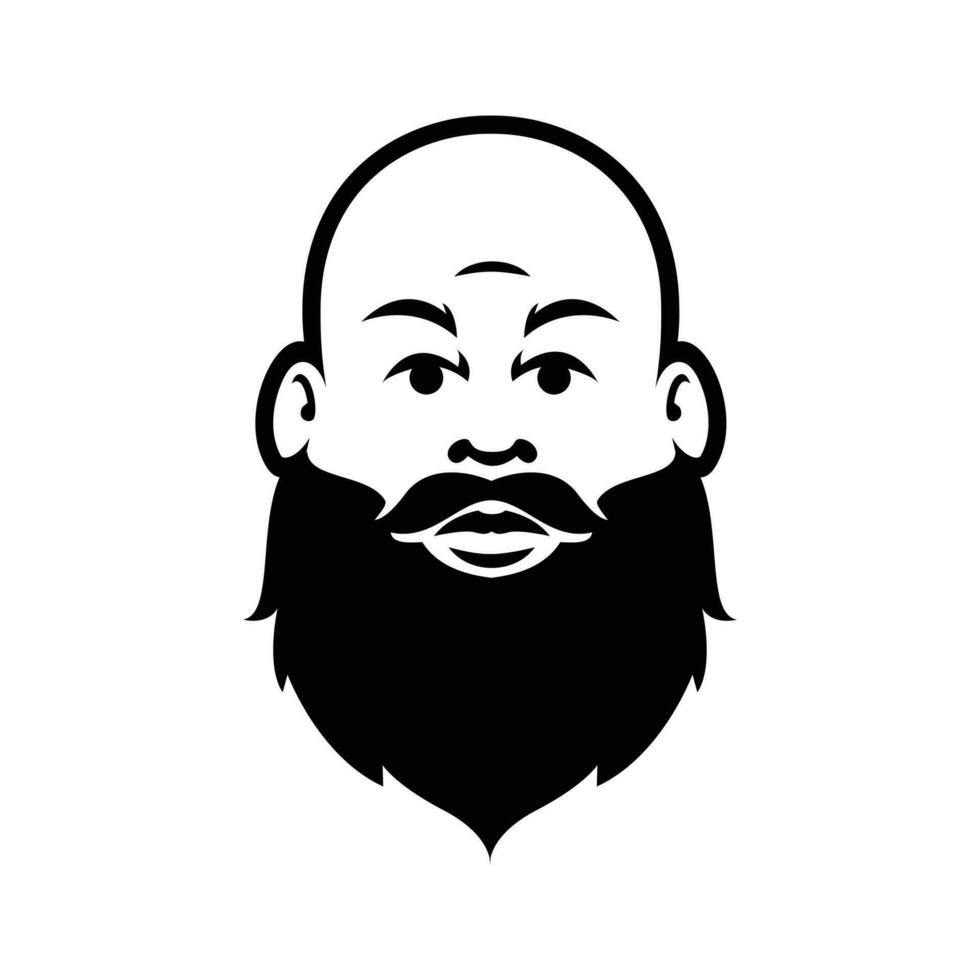 grasa calvo barba hombre mascota logo ilustración vector