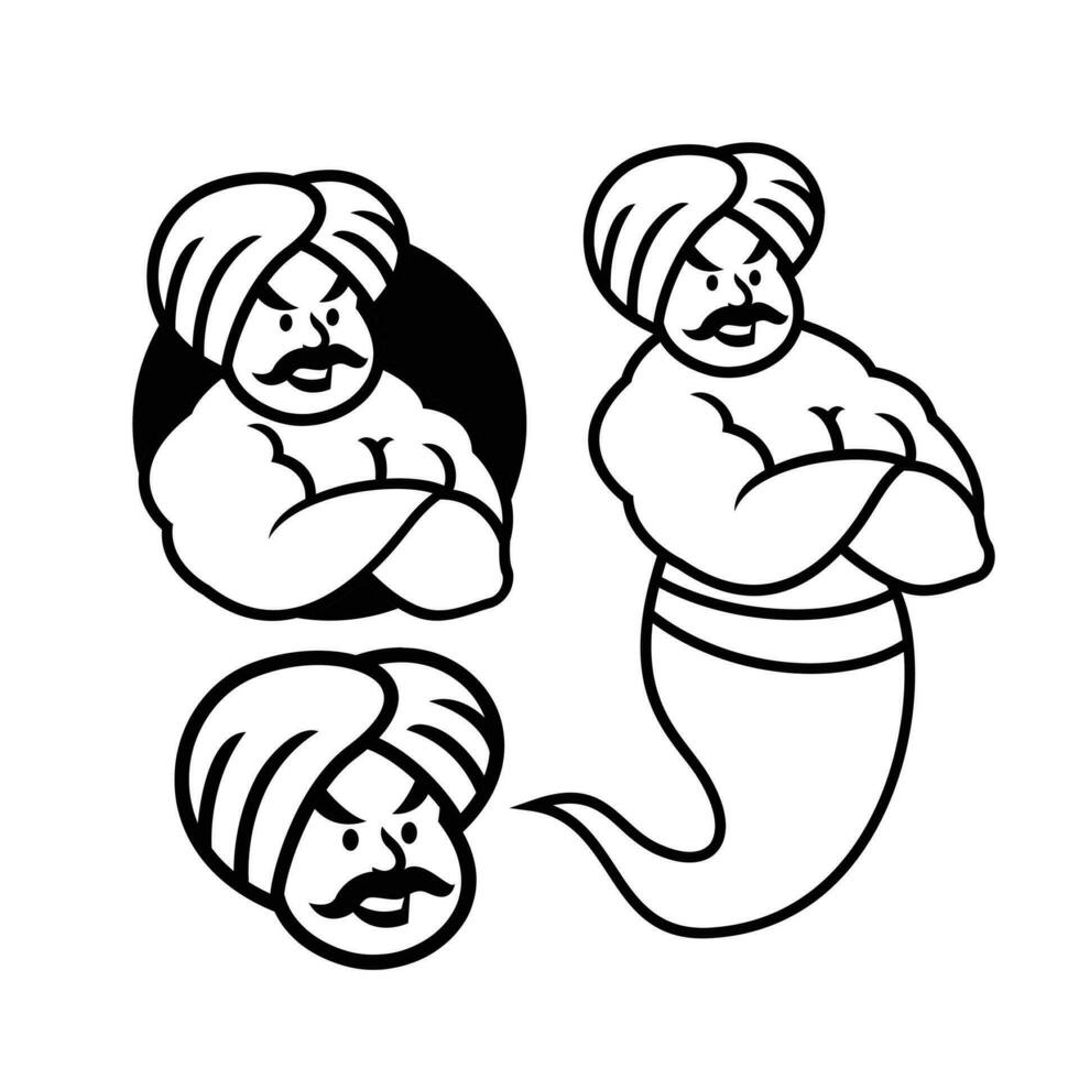 genio mascota logo icono diseño ilustración vector