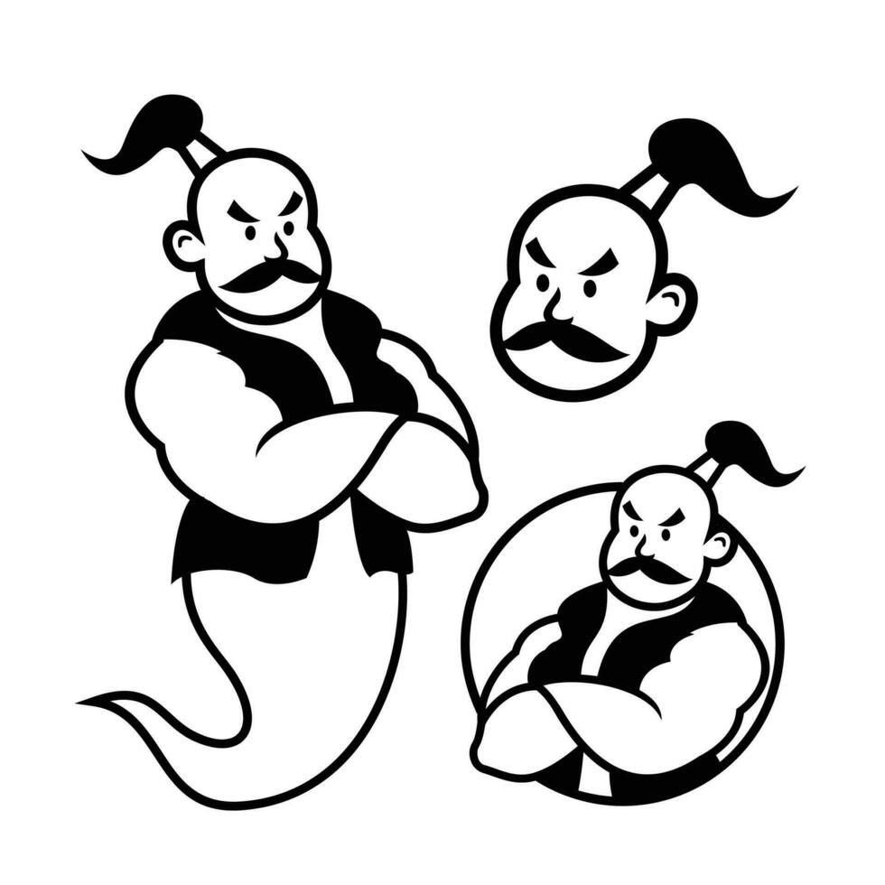 Genie mascot logo icon design illustration vector