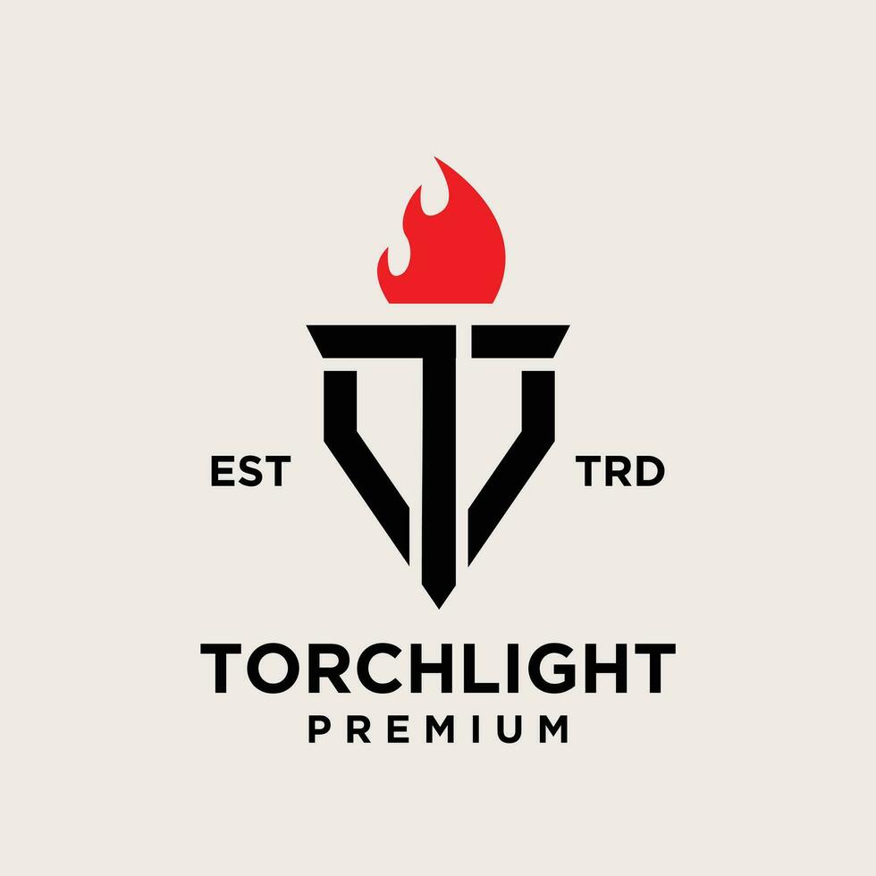 Torch letter t Logo icon design illustration vector