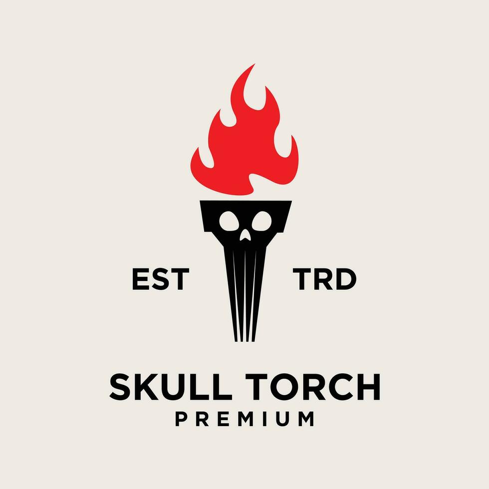 Torch skull face Logo icon design illustration vector