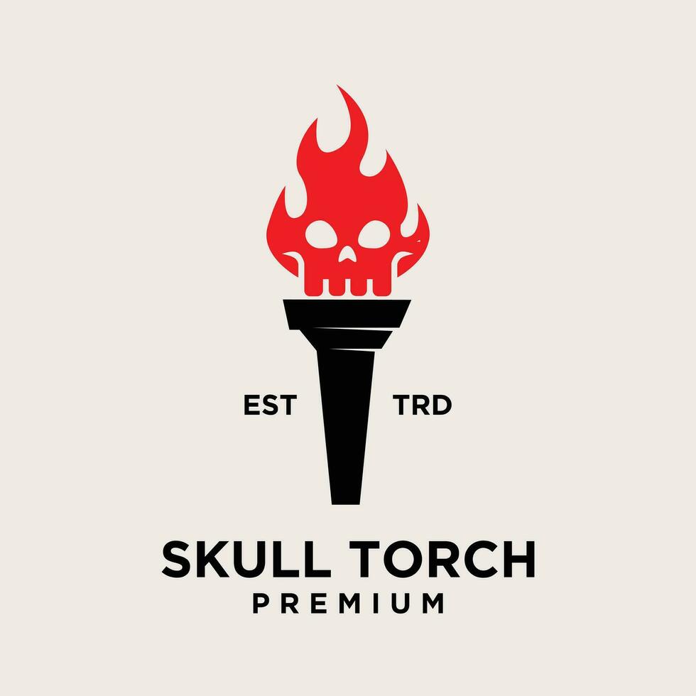 Torch skull face Logo icon design illustration vector