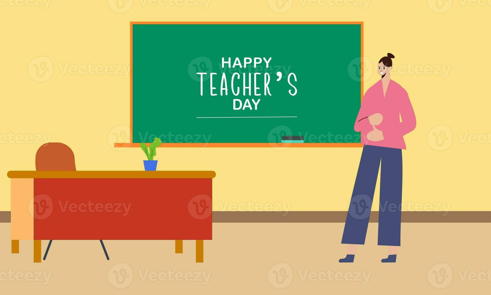 Happy teacher day illustration vector photo