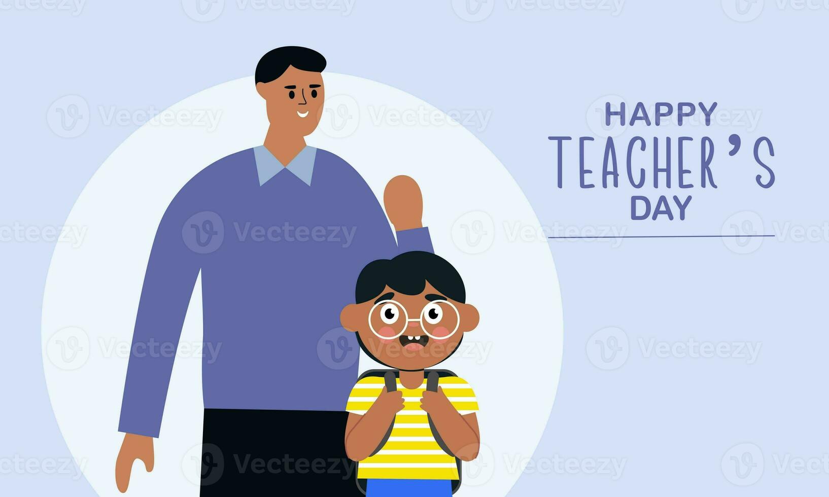 Happy teacher day illustration vector photo