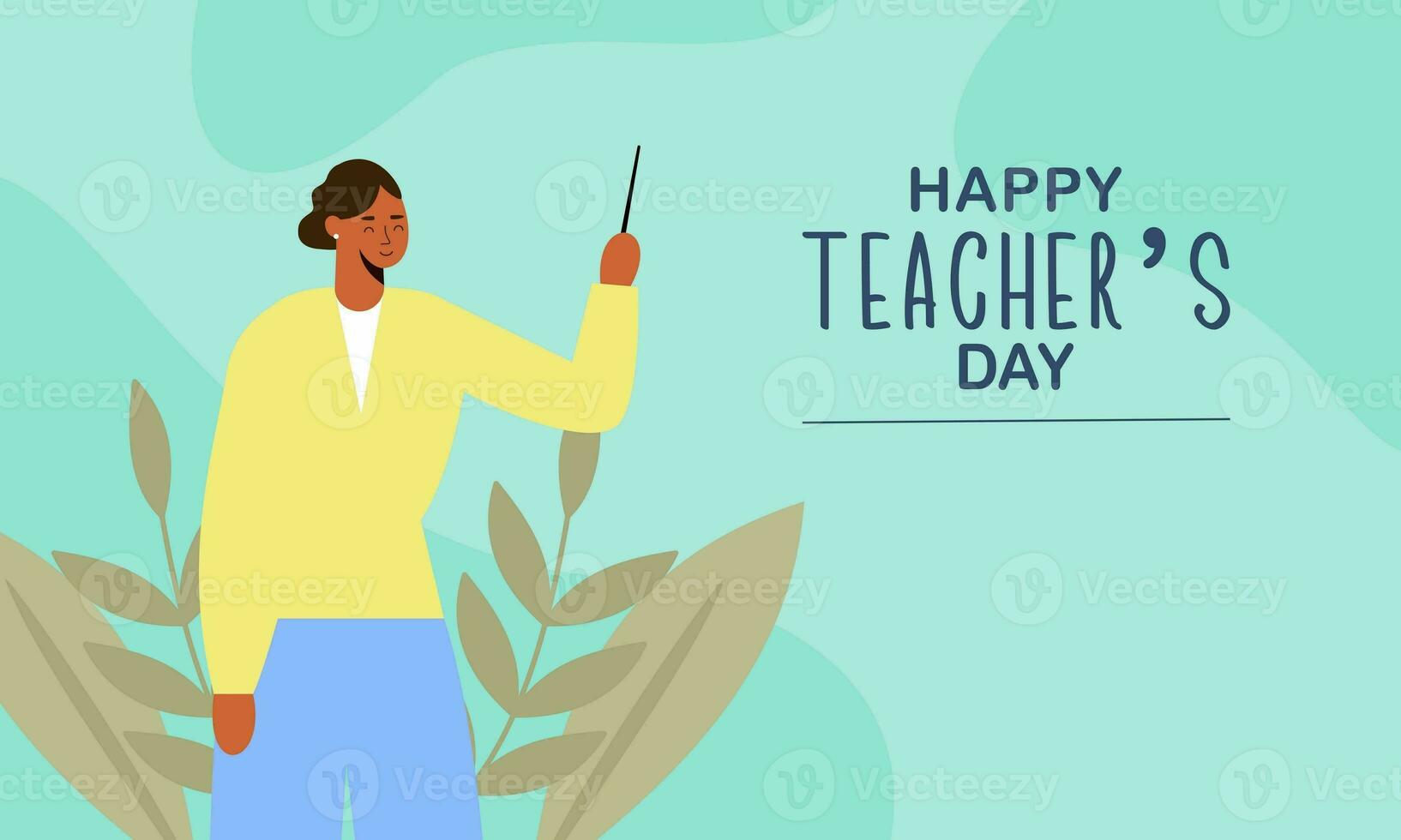 Happy teacher day illustration vector photo