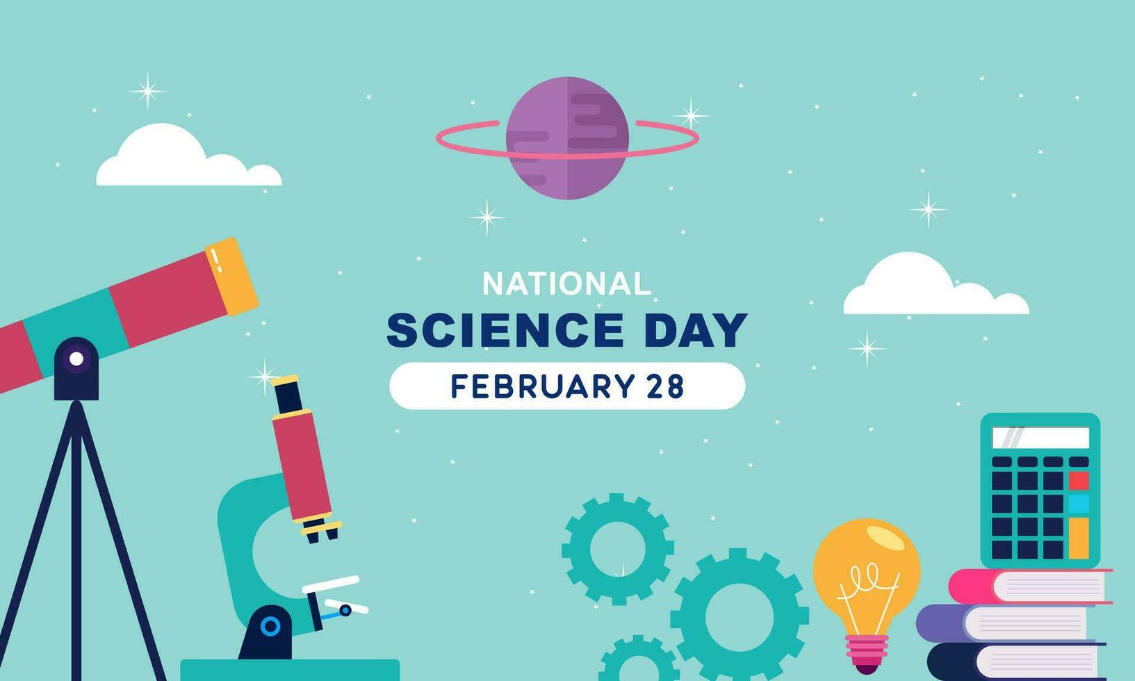 Flat national science day background vector