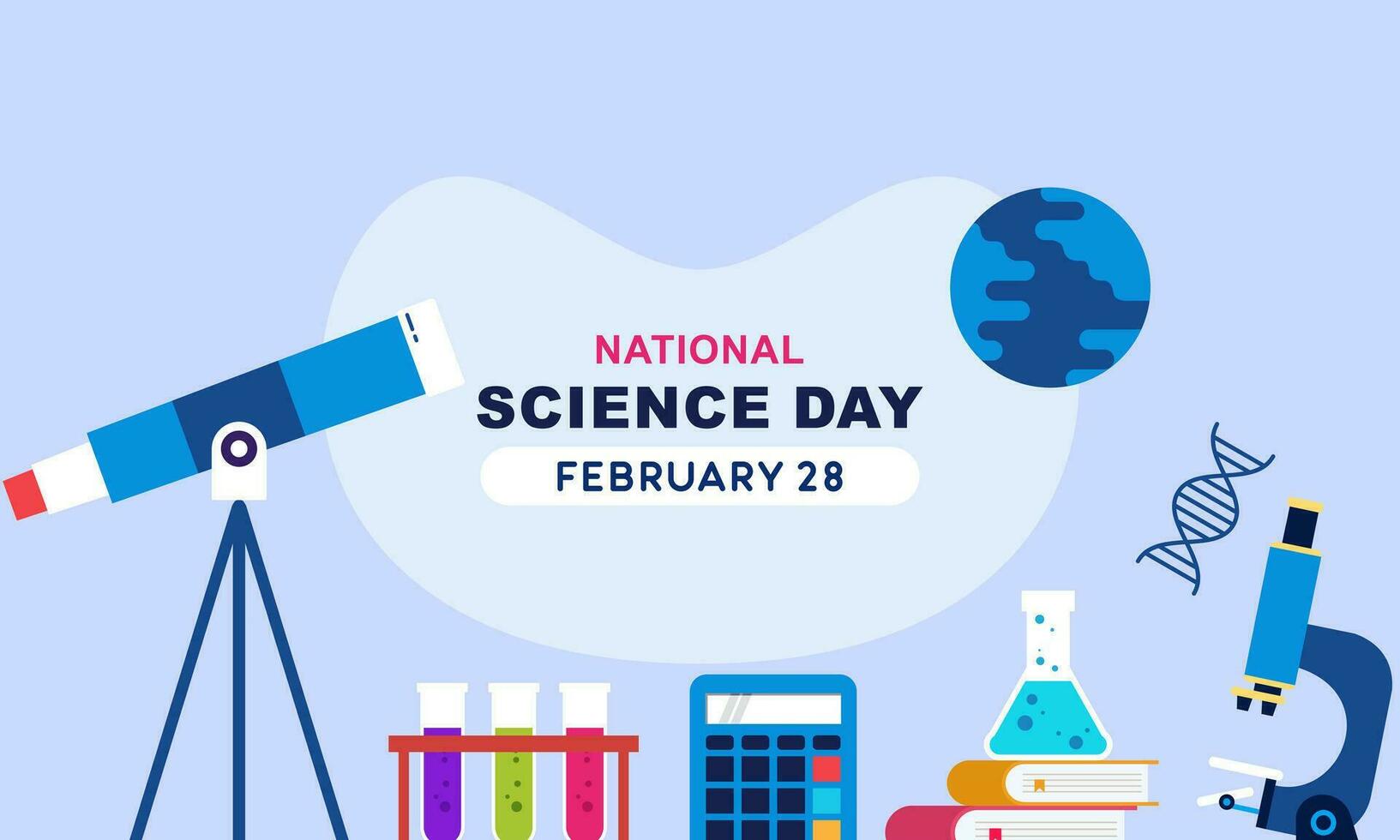 Flat national science day background vector