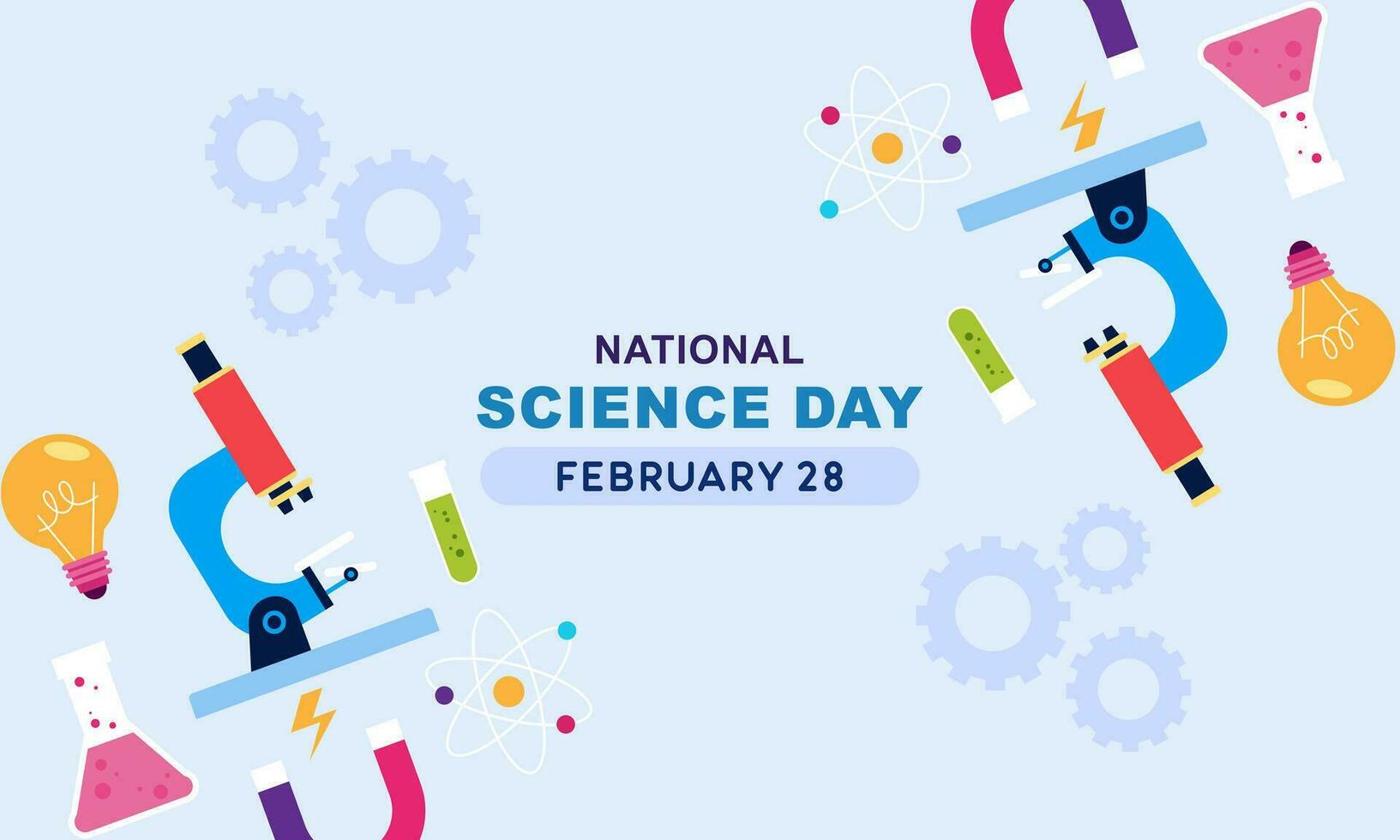 Flat national science day background vector