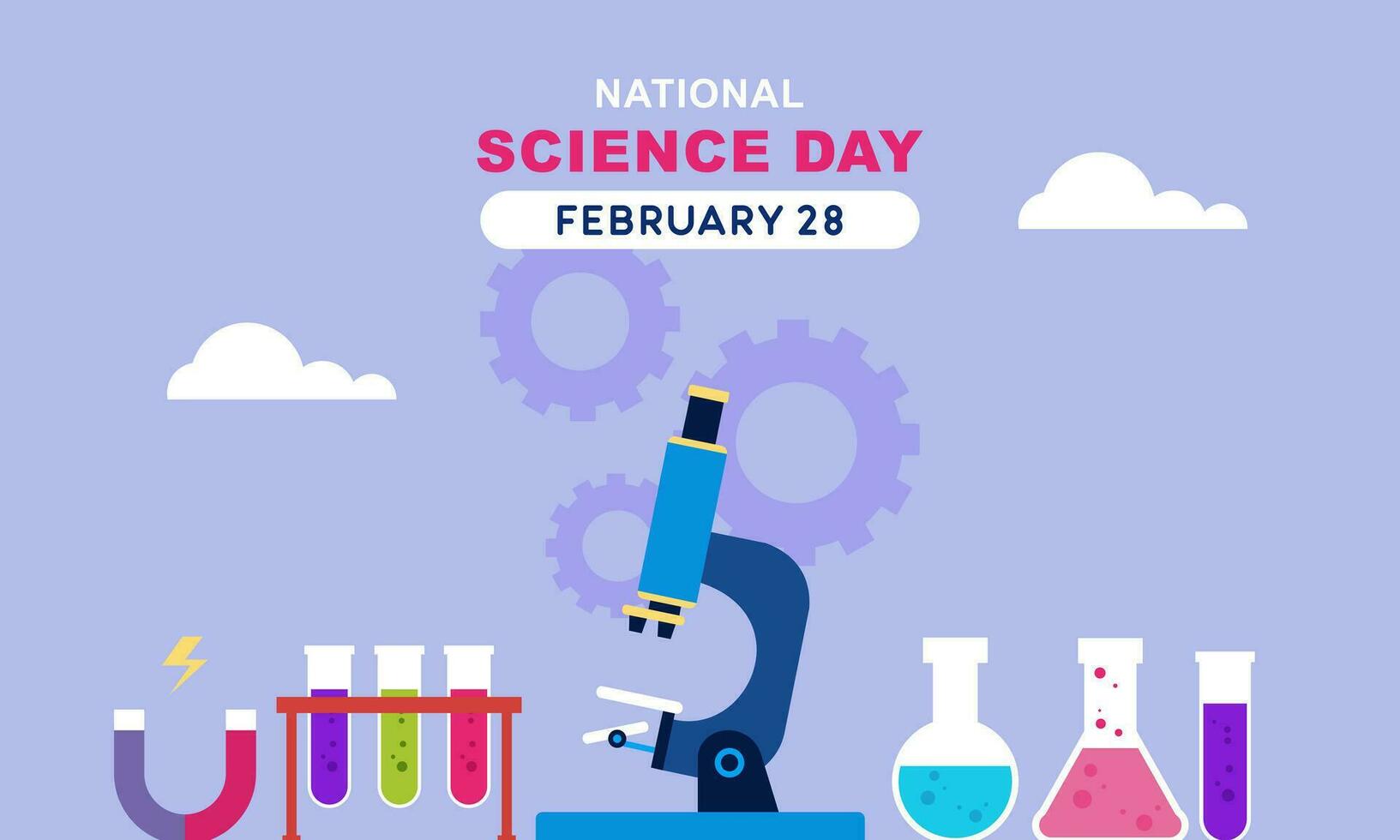 Flat national science day background vector