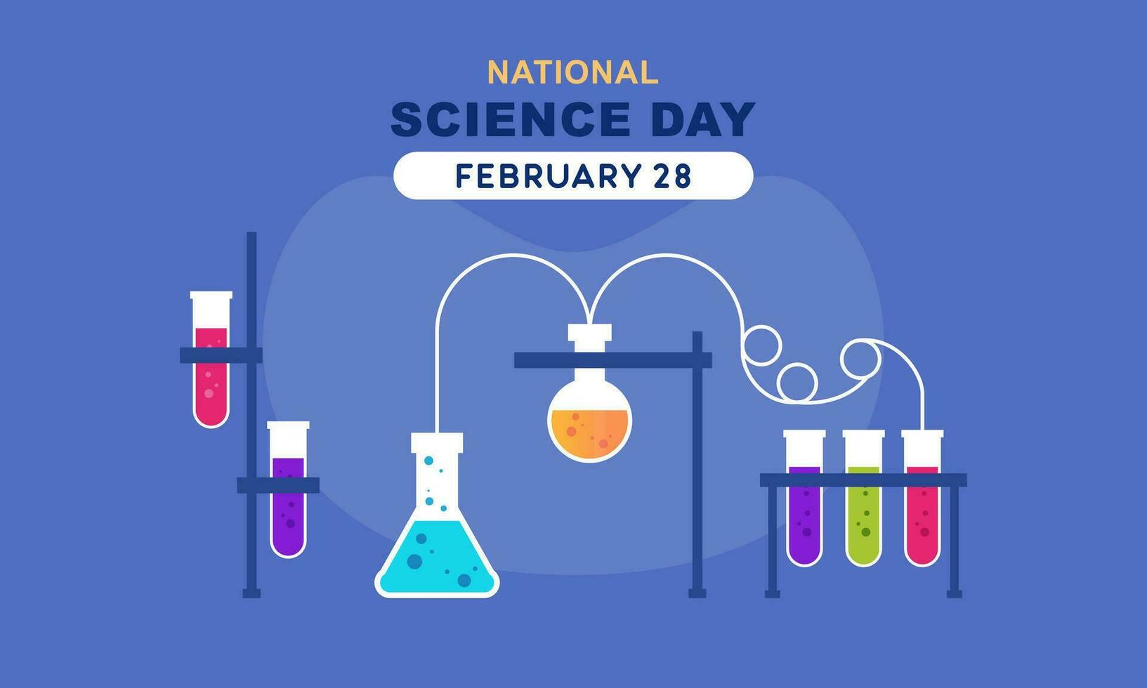 Flat national science day background vector