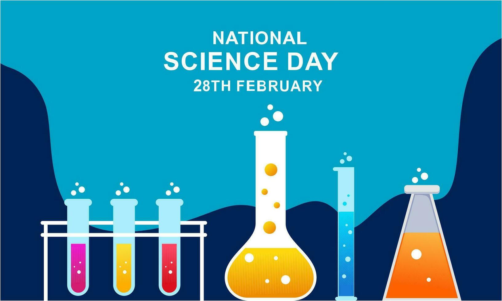 Flat national science day background vector