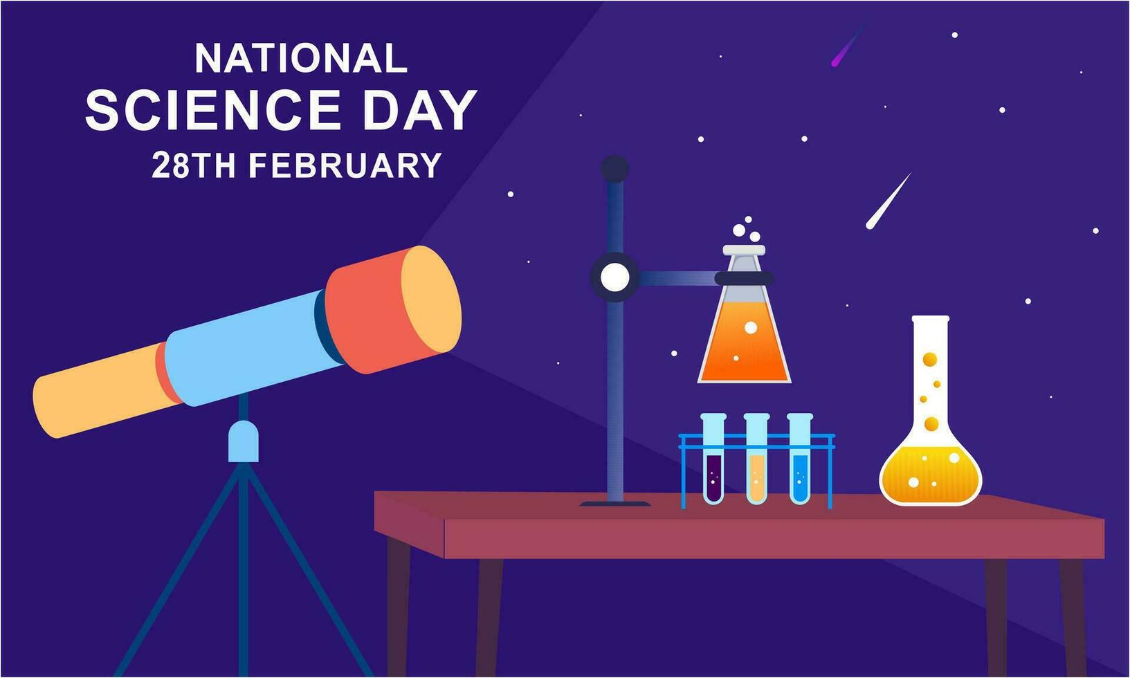 Flat national science day background vector