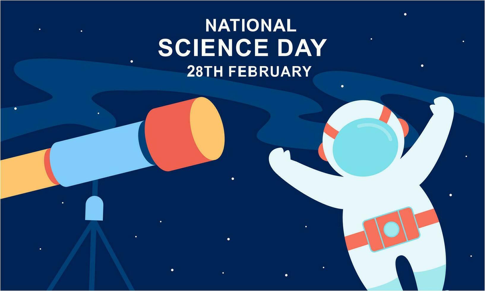 Flat national science day background vector