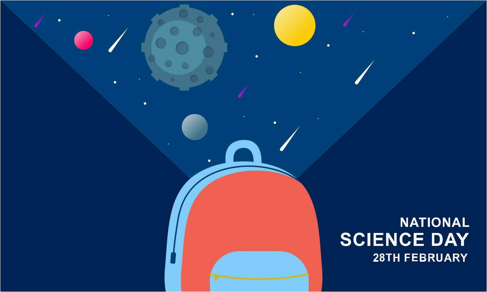 Flat national science day background vector