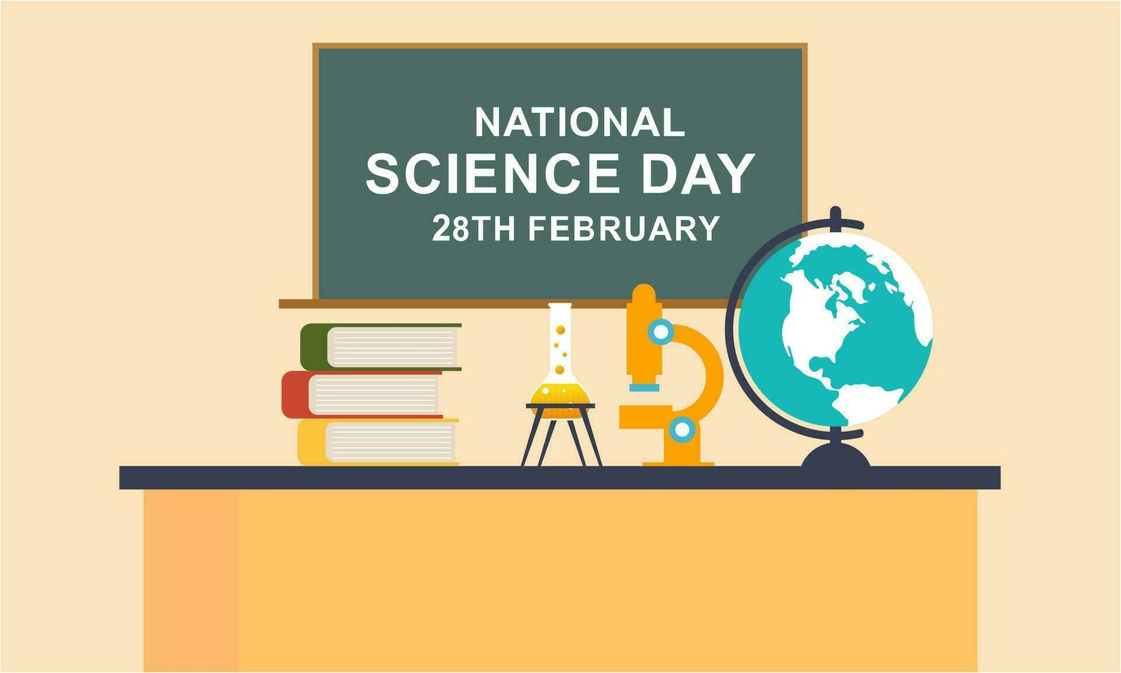Flat national science day background vector