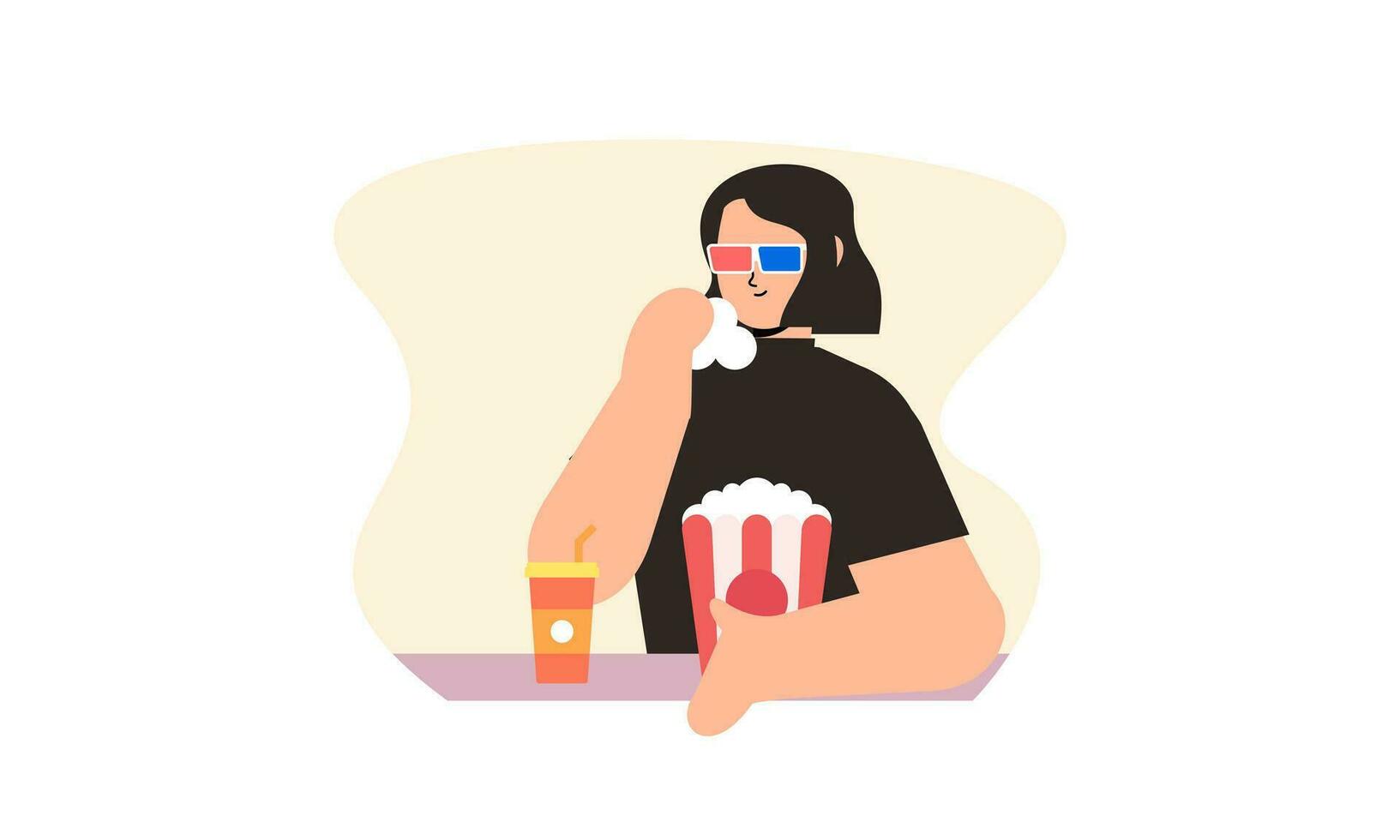 Computer screen with movie lover with popcorn illustration vector