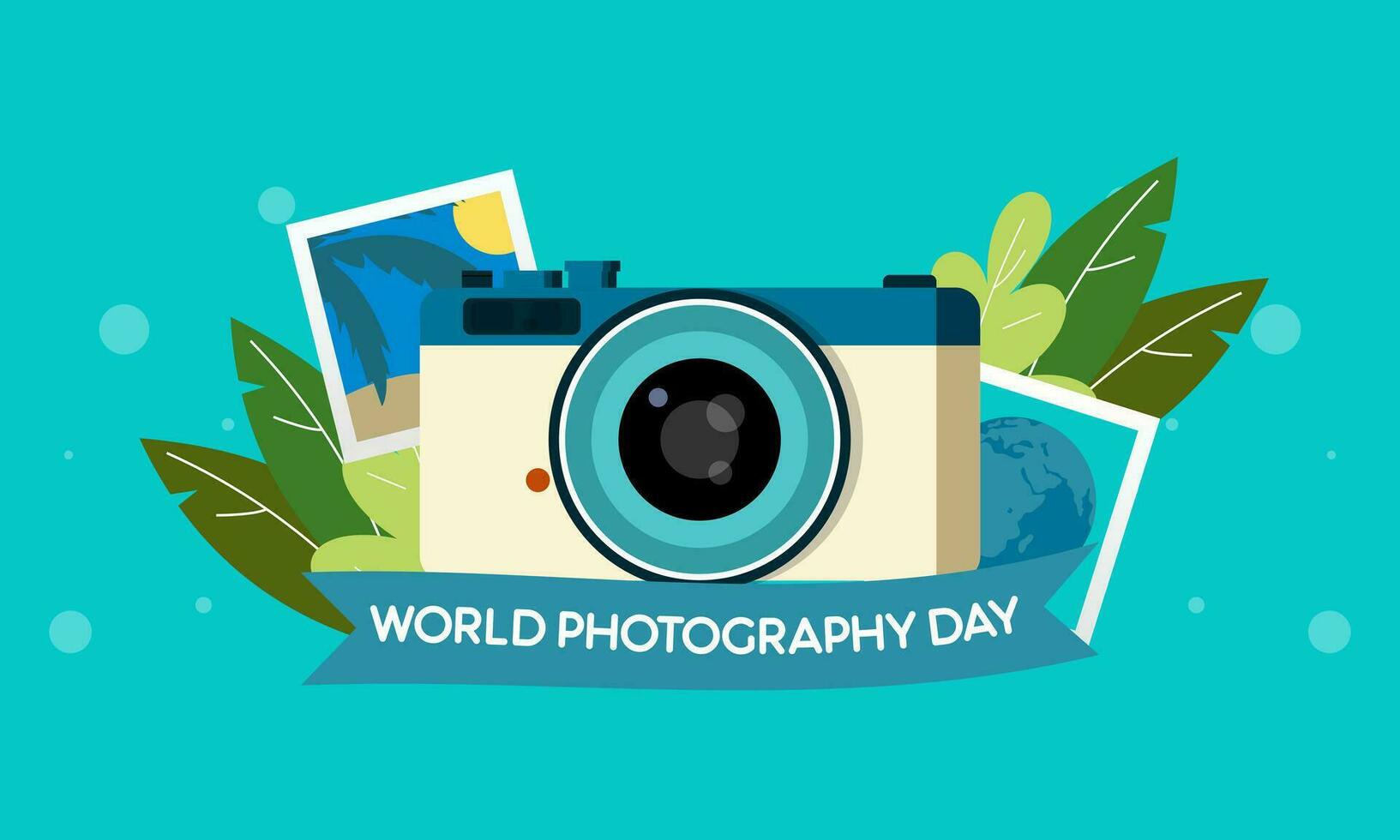 World photography day background vector